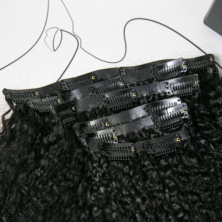 Kinky Straight Invisible Clip In Extensions