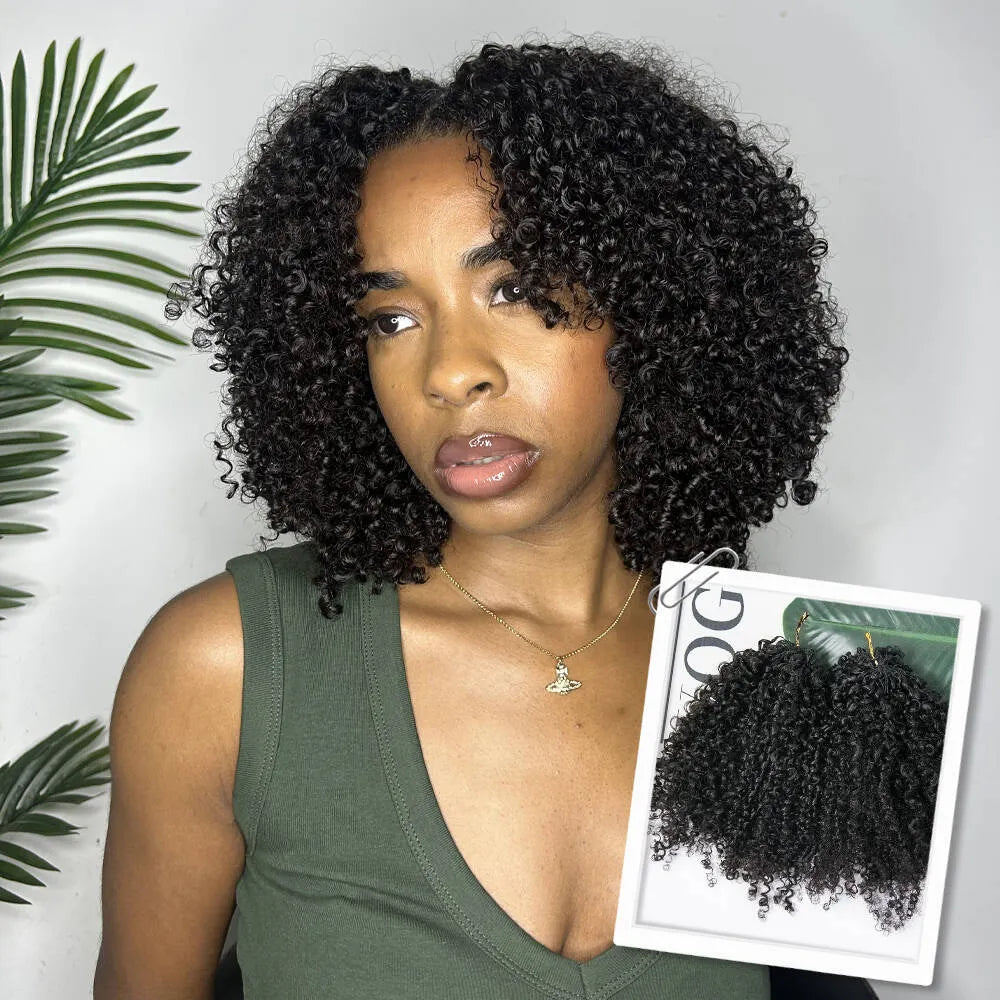 kinky curly e1 human crochet hair