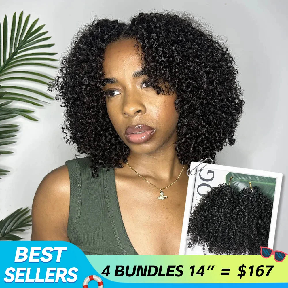kinky curly e1 human crochet hair for summer
