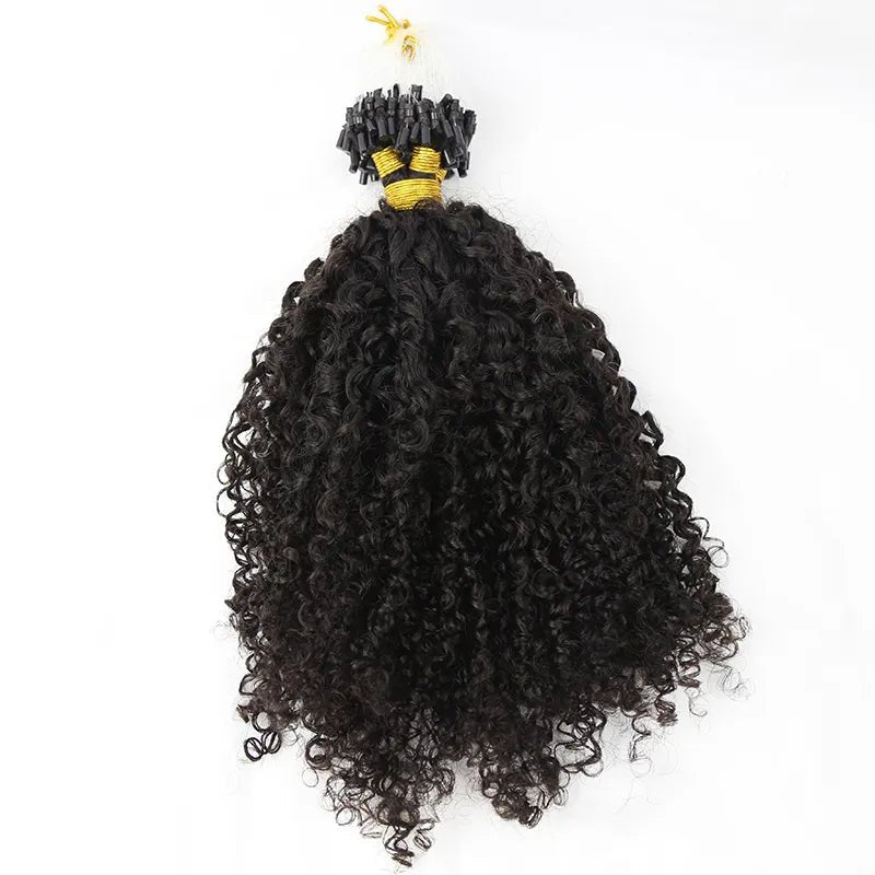 Micro Loop Human Hair Extensions 12 Inch 70g Afro Kinky Curly Virgin Hair 51QFlkwBs1L.jpg main image 3