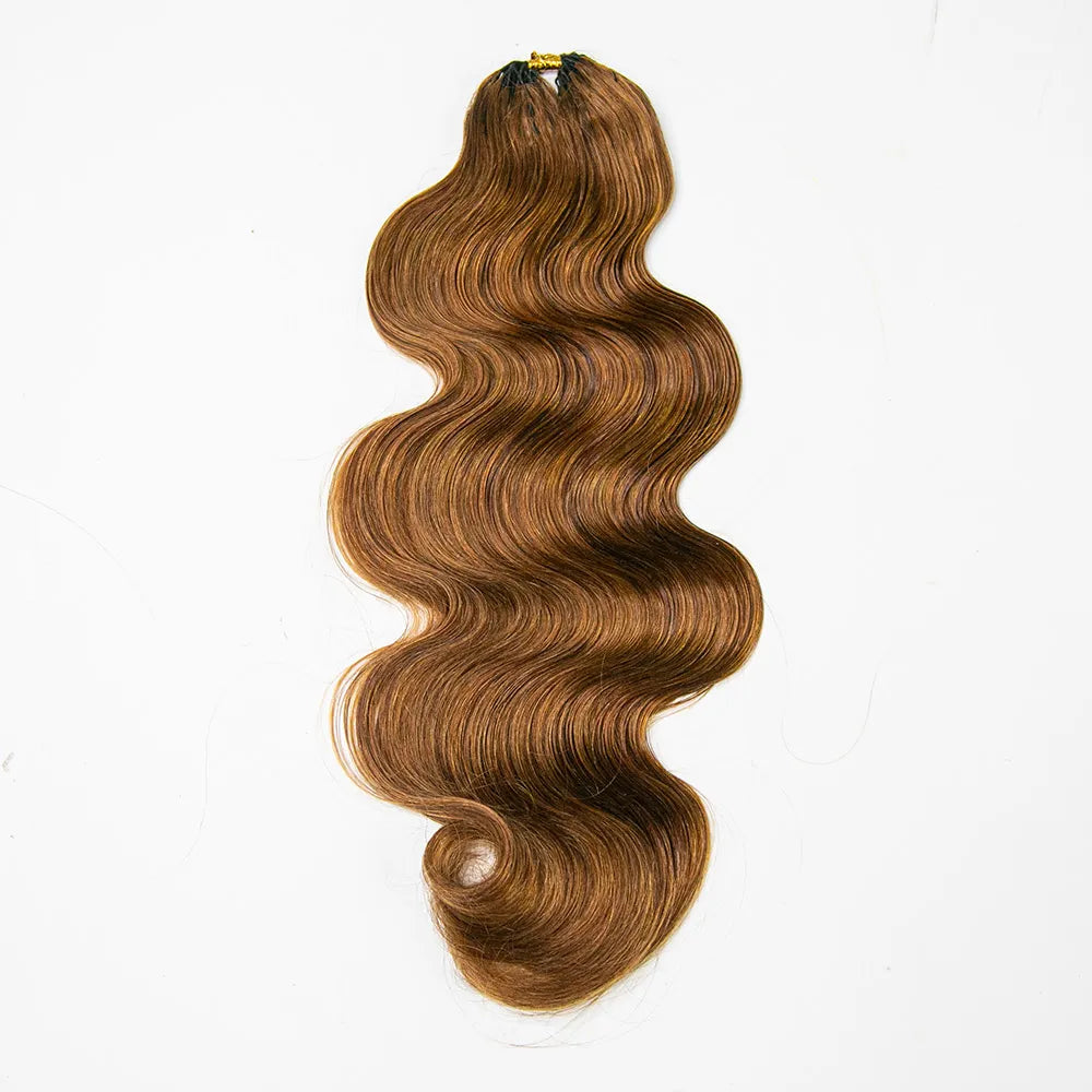 light brown body wave crochet human hair