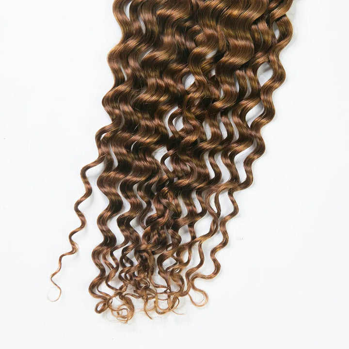 light brown water wave crochet human hair
