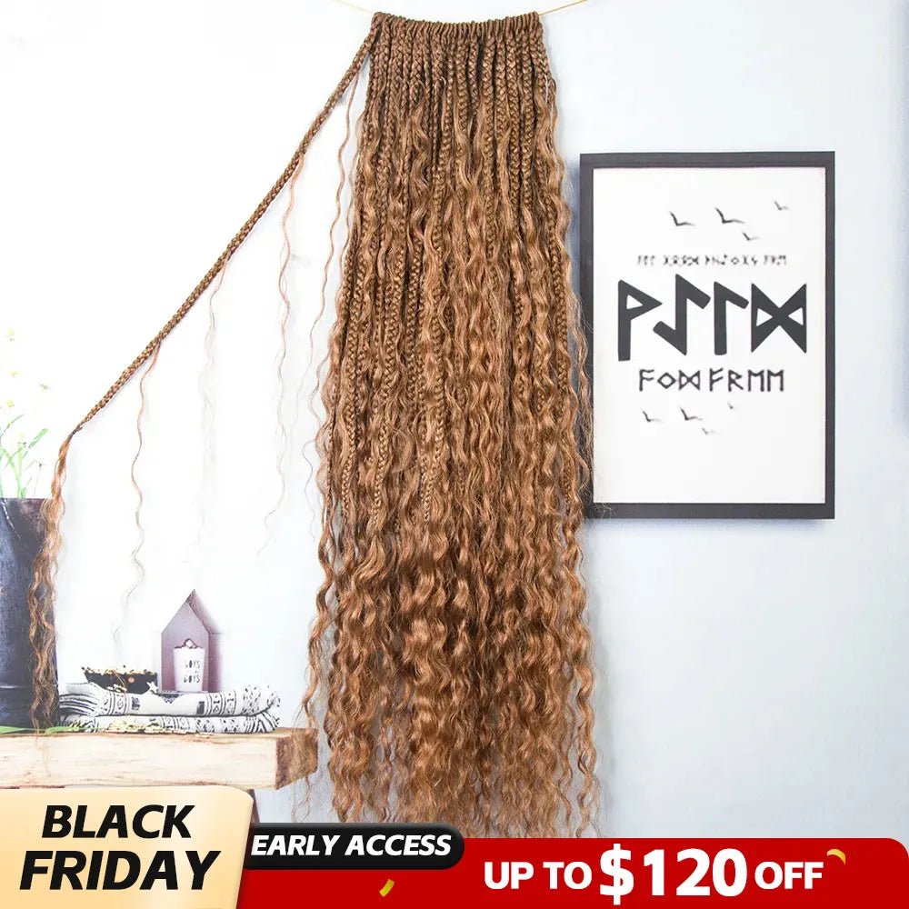light brown deep wave box braids black friday sale