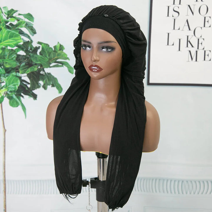 Long Black Bonnet For Sleeping Protect Your Hair