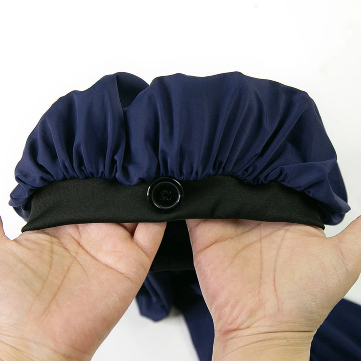 blue color long bonnet for sleeping