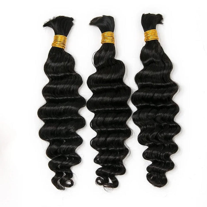 double drawn loose deep wave bulk human hair for vacation