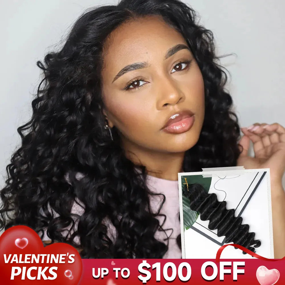 loose deep wave crochet human hair VALENTINE