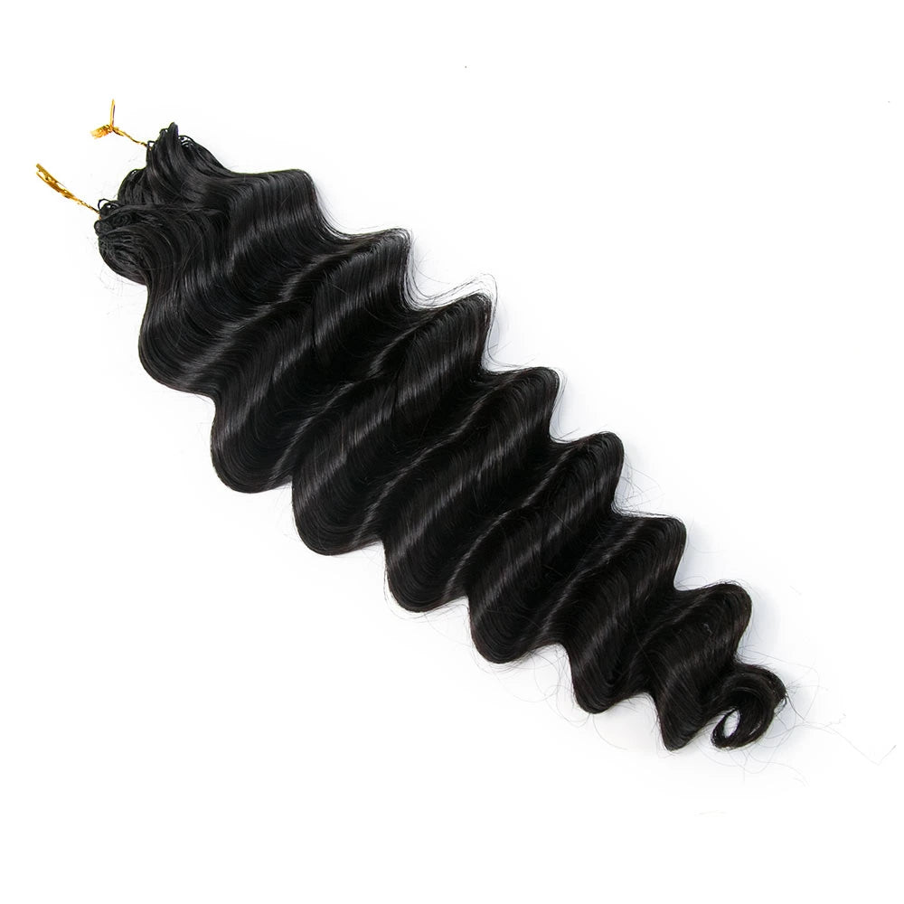 Natural Black loose deep wave feather crochet hair one bundle with multiple pre-separated strands for braids