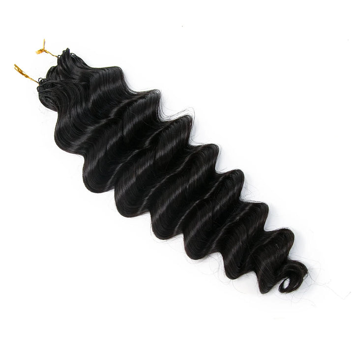 Natural Black loose deep wave feather crochet hair one bundle with multiple pre-separated strands for braids
