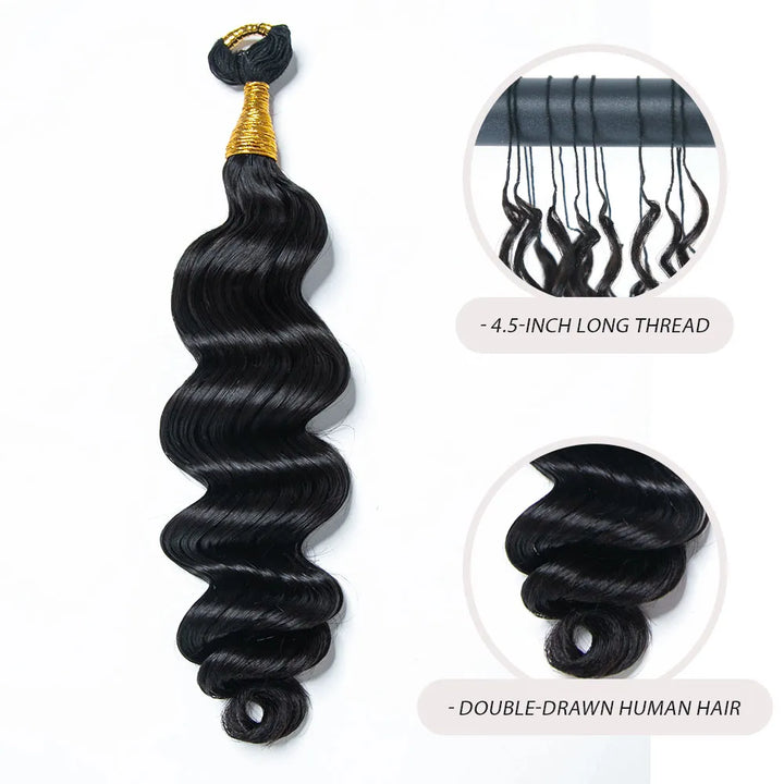 loose deep wave feather crochet human hair boho braids
