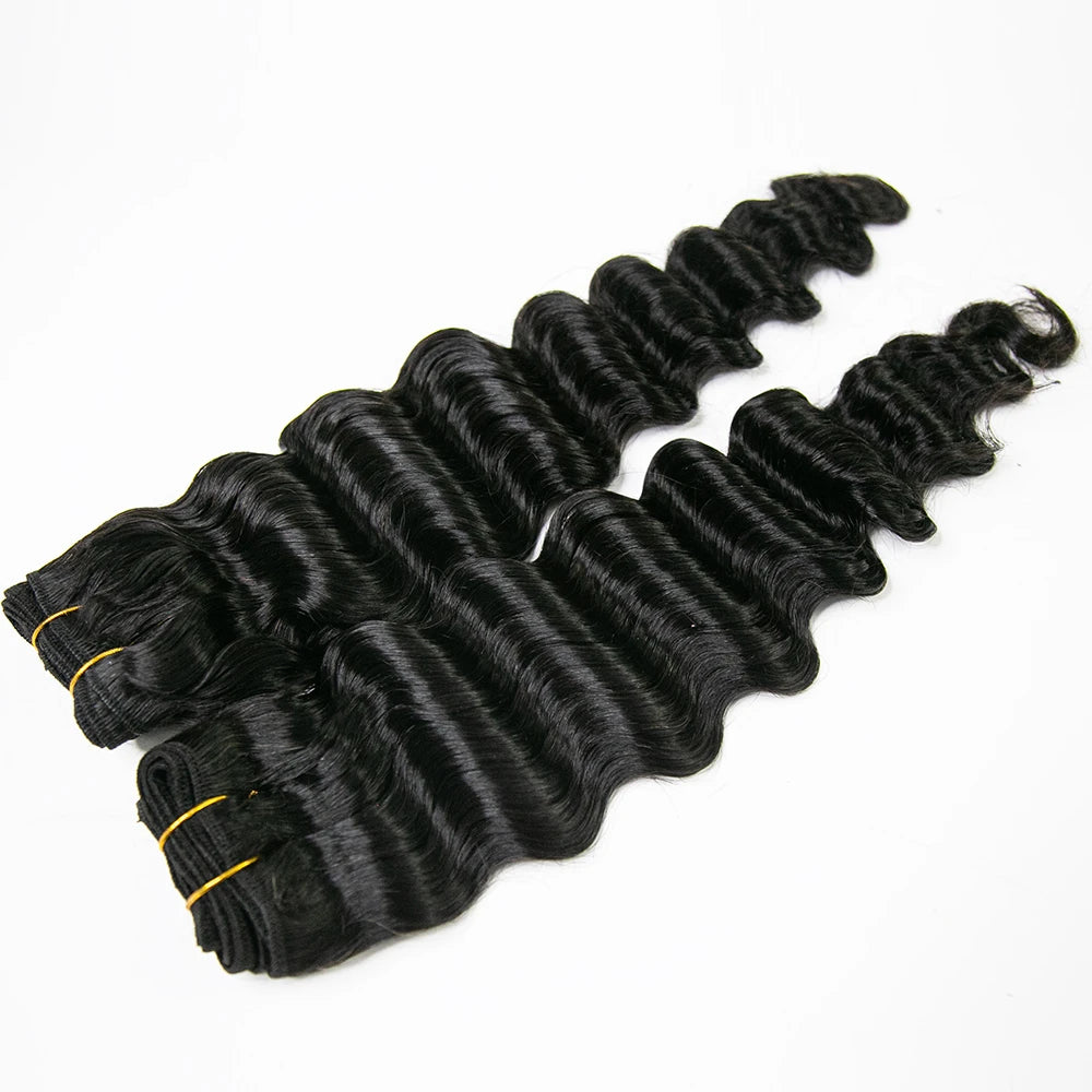 Double weft human hair bundles minimal shedding