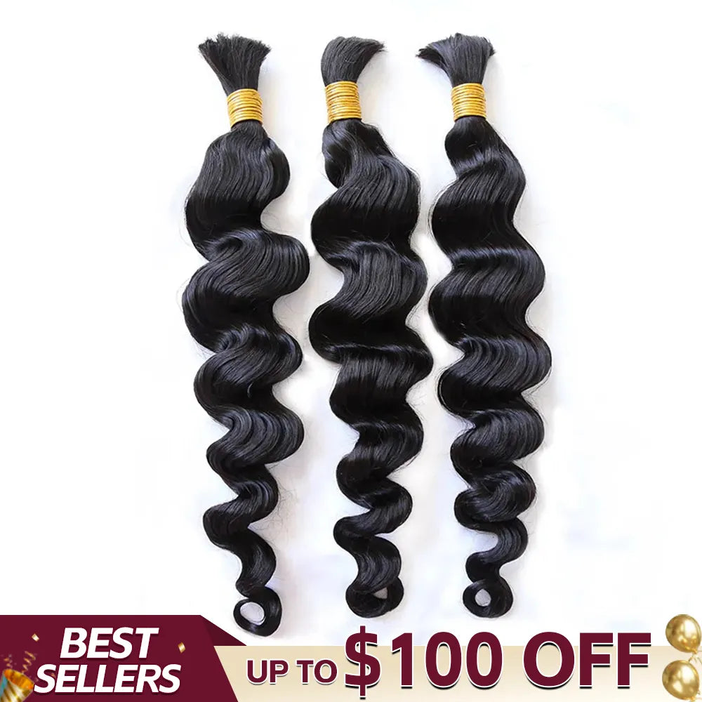Loose Wave Bulk Hair Extensions for Braiding