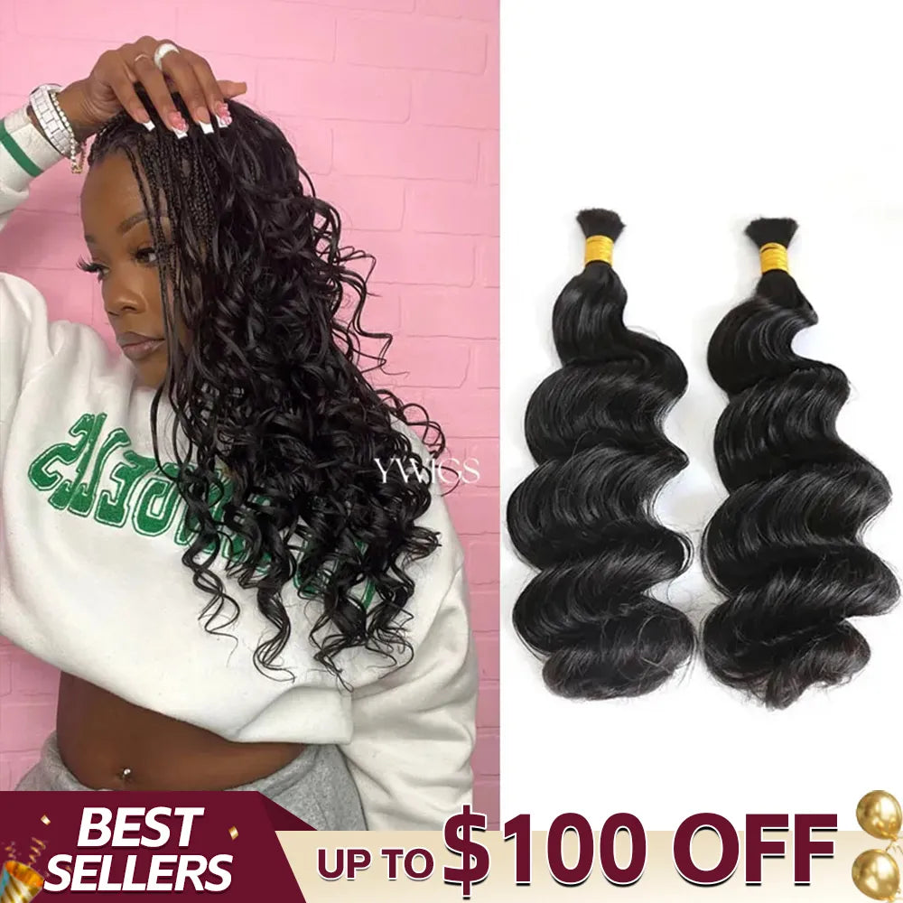 loose wave double drawn bulk hair up to 100 off