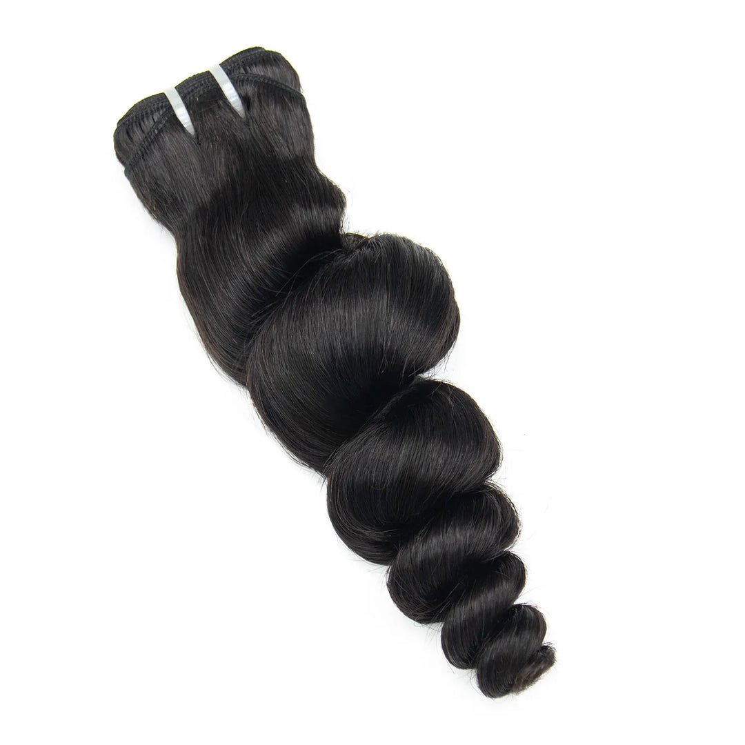 Ywigs Natural Color loose wave human hair bundle with consistent bouncy loose waves and full volume