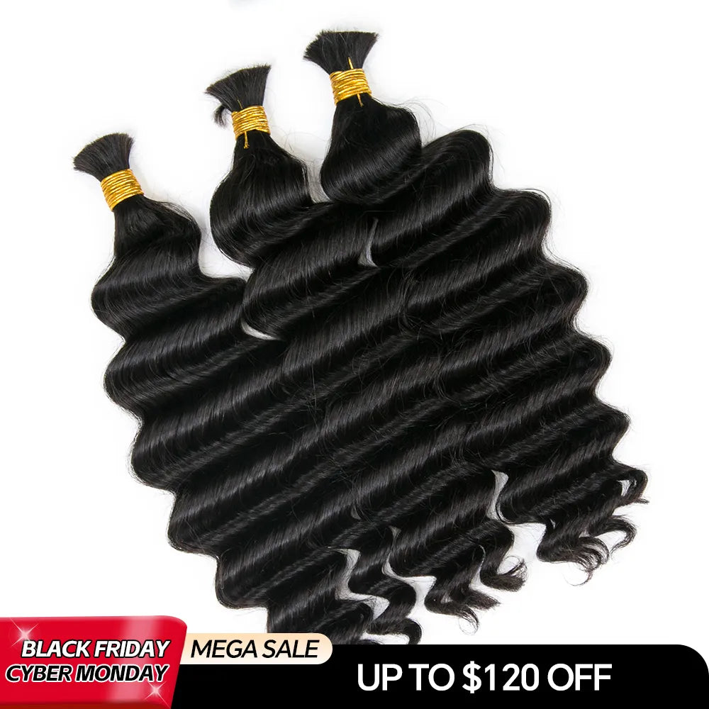 loose deep wave double drawn bulk hair cyber monday sale