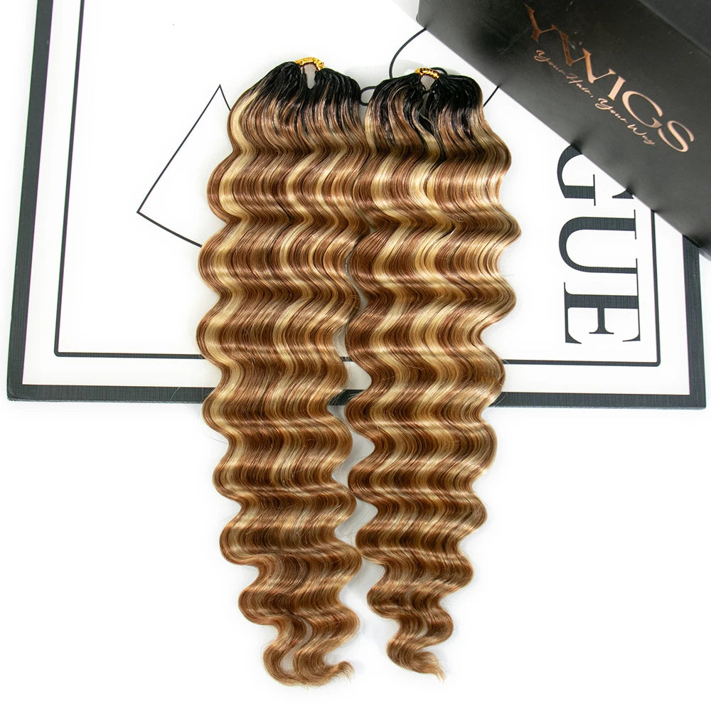 loose deep wave feather crochet hair ombre color with dark roots
