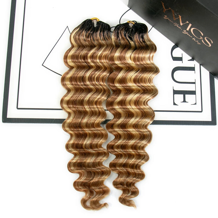 loose deep wave feather crochet hair ombre color with dark roots