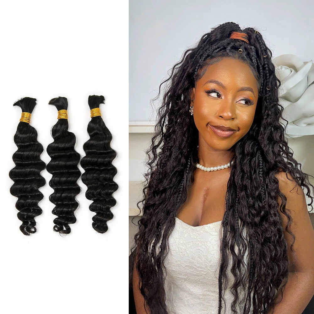 loose deep wave texture bulk hair for women