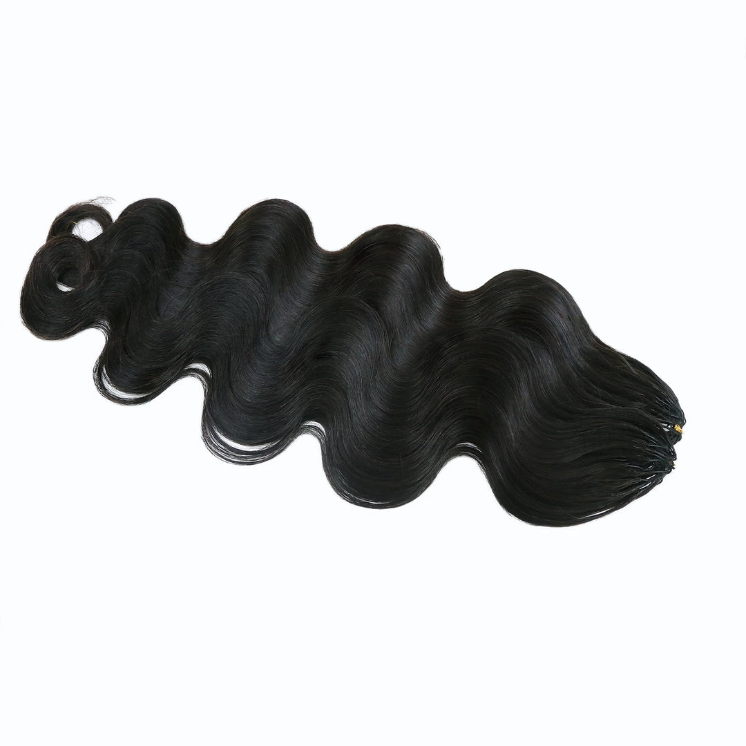 Detailed view of Ywigs Miracle Knots Body Wave Crochet Hair showing full volume and flowing wave texture