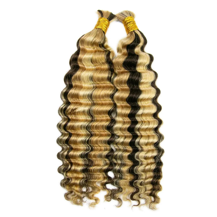 Mix Color Blend 4/27/613 Deep Wave Bulk Human Braiding Hair