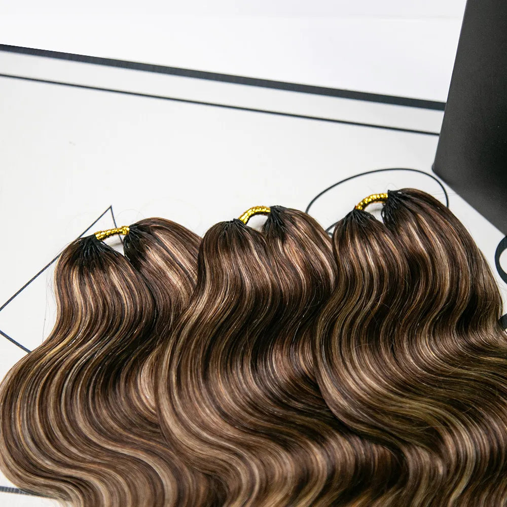 mix color #4/#27/#30 body wave human crochet hair