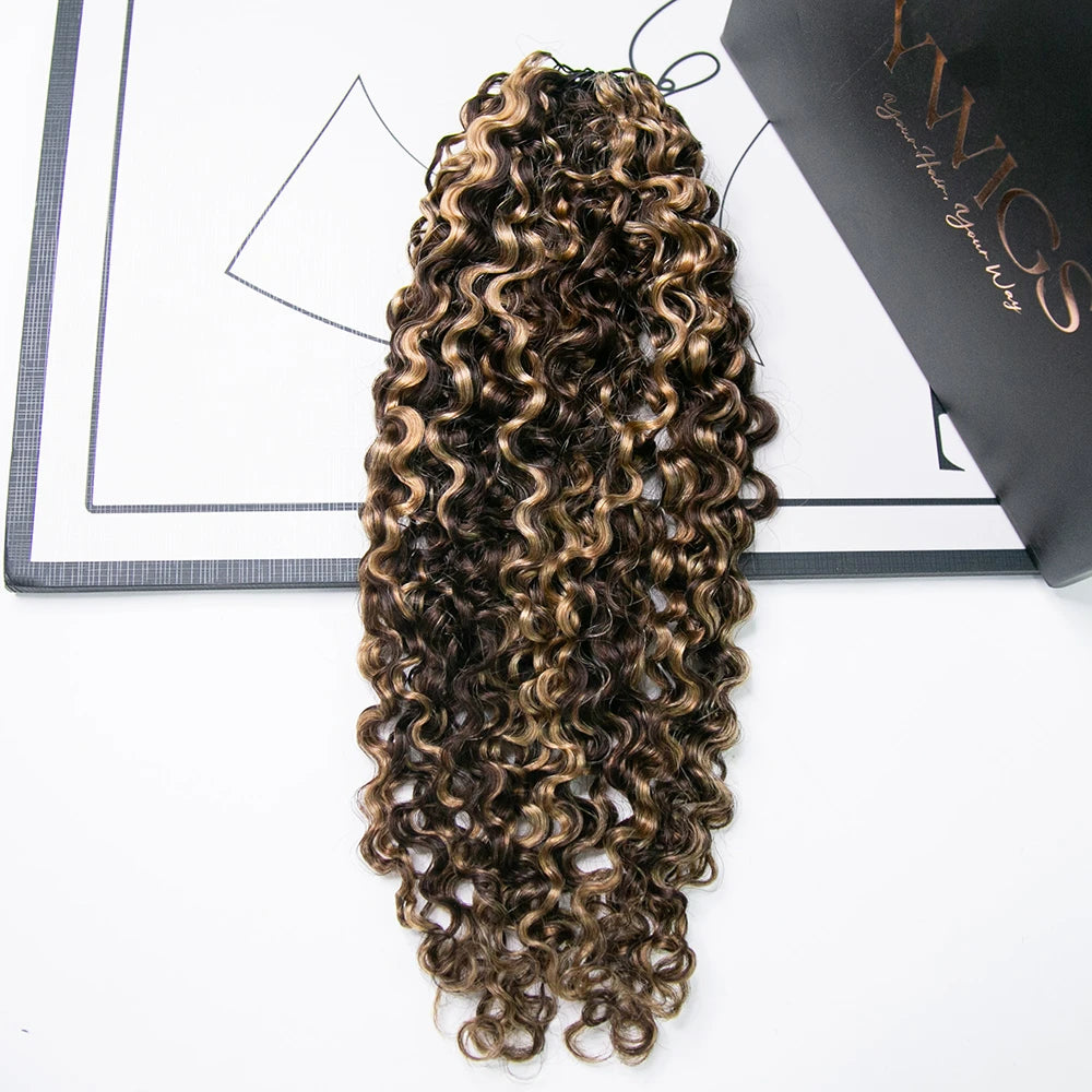 #4/27 mix blend water deep wave feather crochet hair for swimming