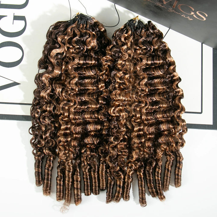 mix color 4/30 water curly human crochet hair