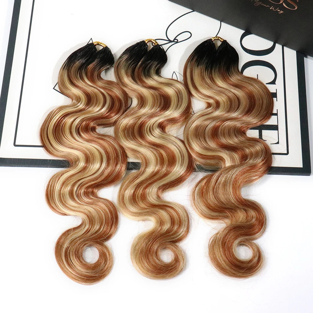 #T1B/27/30/613 mix blend color body wave crochet human hair for black women