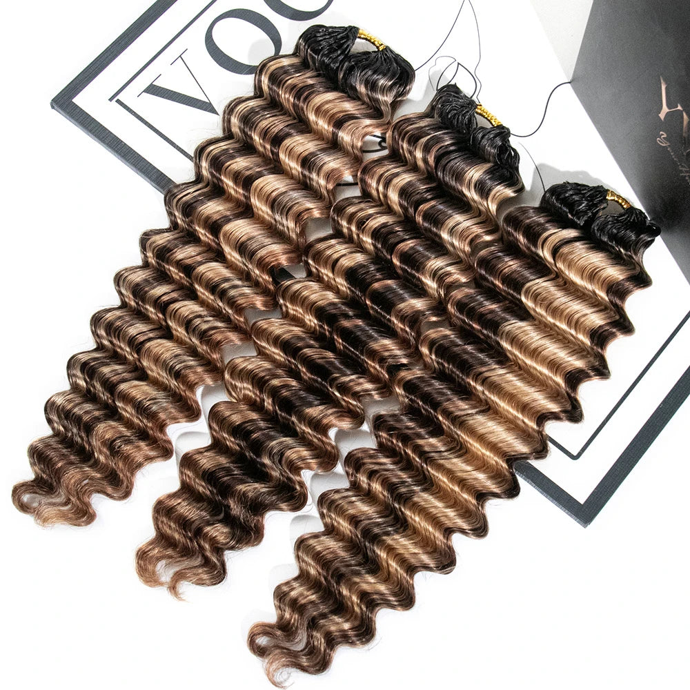 #T1B/4/27/30 mix blend color deep wave crochet human hair for black women
