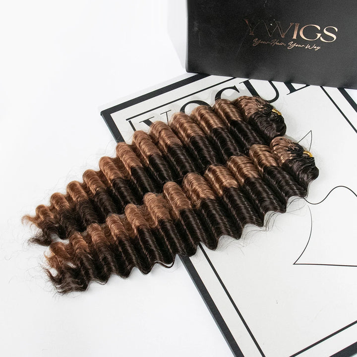 #4/#30 mix blend color deep wave crochet human hair for black women