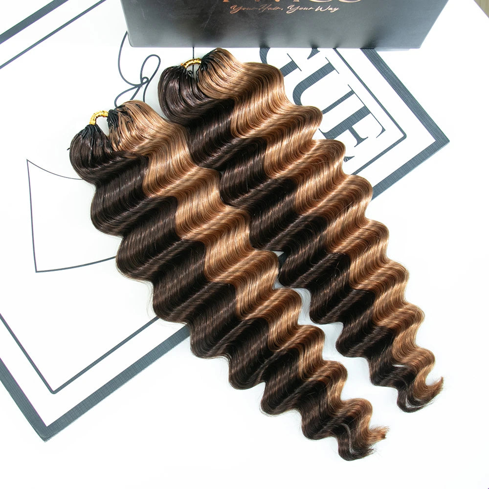 #4/#30 mix blend color loose deep wave crochet human hair for black women