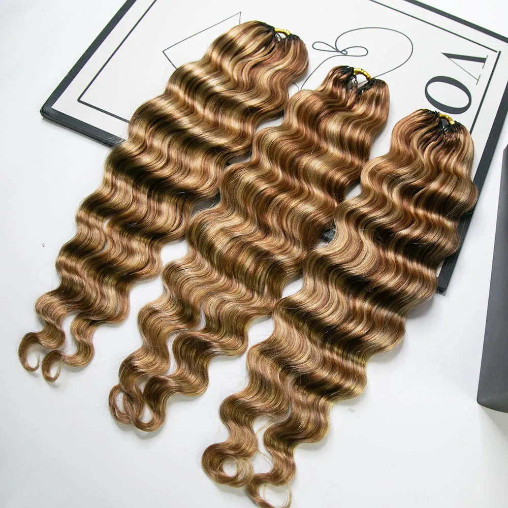 mix color loose deep wave human crochet hair