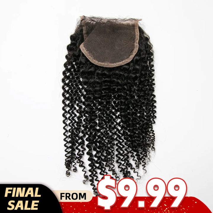 natural black kinky curly 4x4 lace closure