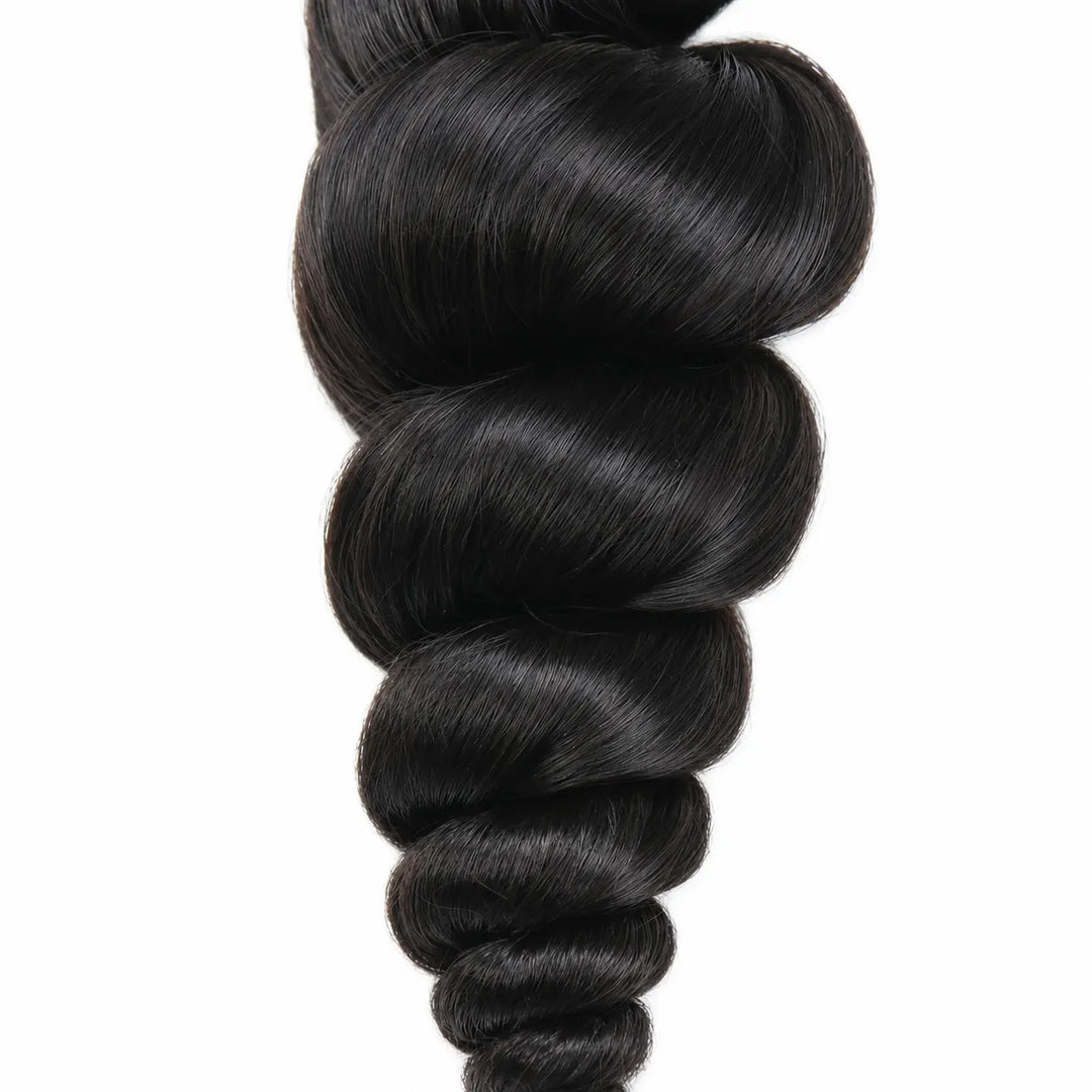 Ywigs natural black loose wave human crochet hair for miracle knots detailed loose wave texture view