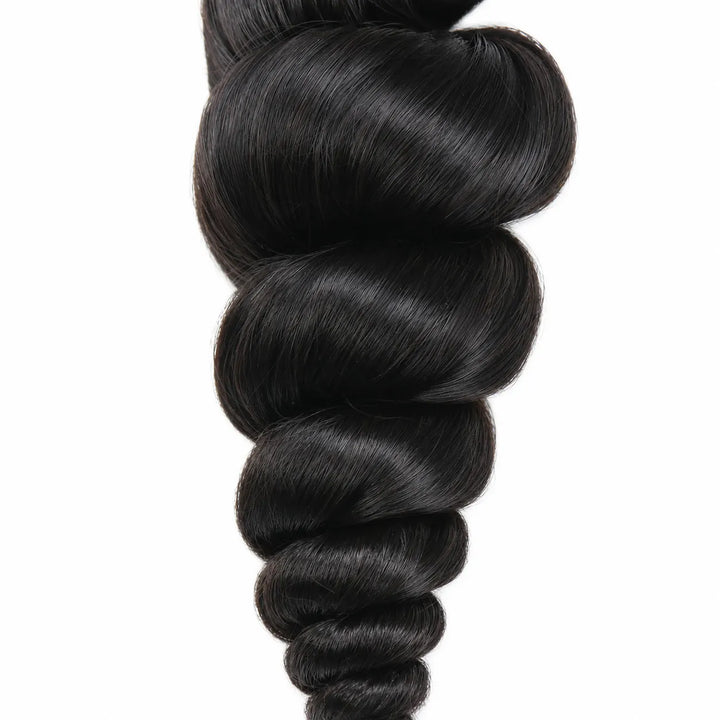 Ywigs natural black loose wave human crochet hair for miracle knots detailed loose wave texture view