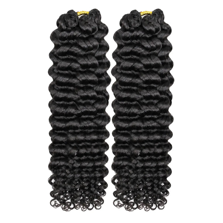 Ywigs natural black spanish curl human crochet hair for miracle knots 2 bundles