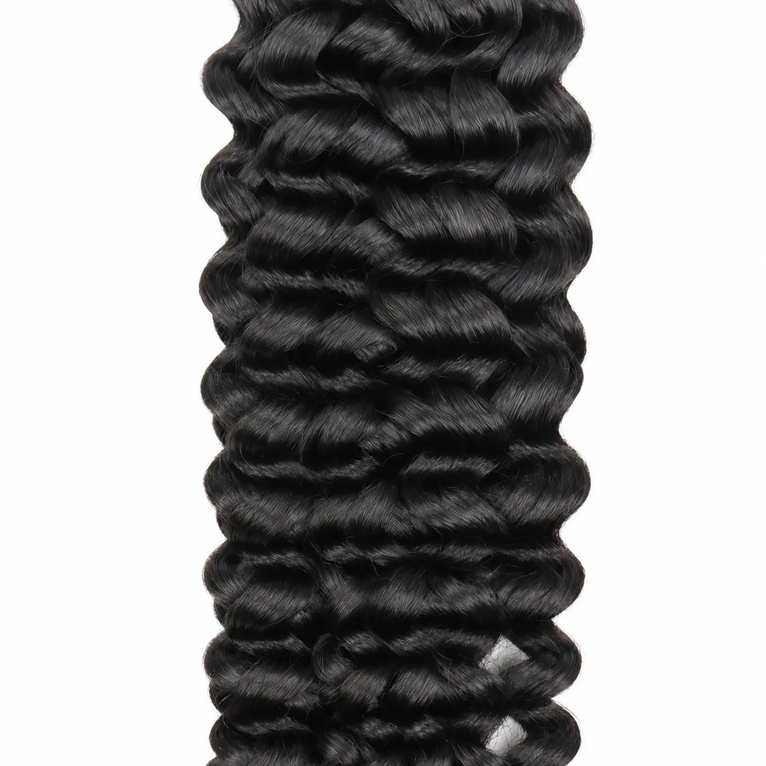 Ywigs natural black spanish curl human crochet hair close up showing springy bouncy tight curls soft human hair texture