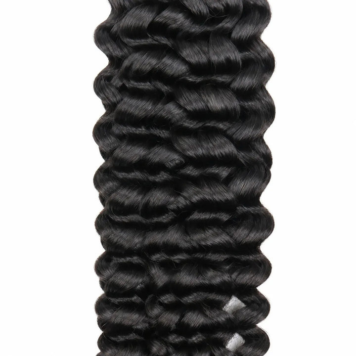 Ywigs natural black spanish curl human crochet hair close up showing springy bouncy tight curls soft human hair texture