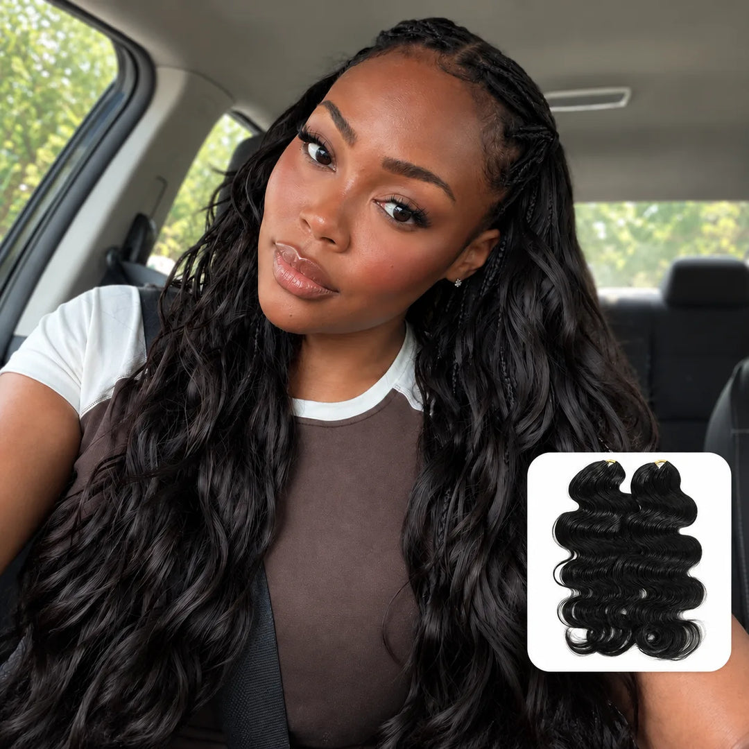 Body Wave human crochet hair front view for crochet braid style 