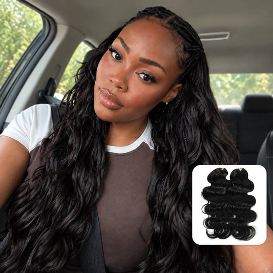 Body Wave human crochet hair front view for crochet braid style 