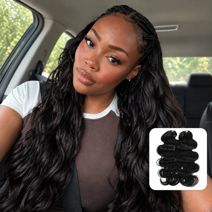 Body Wave human crochet hair front view for crochet braid style 