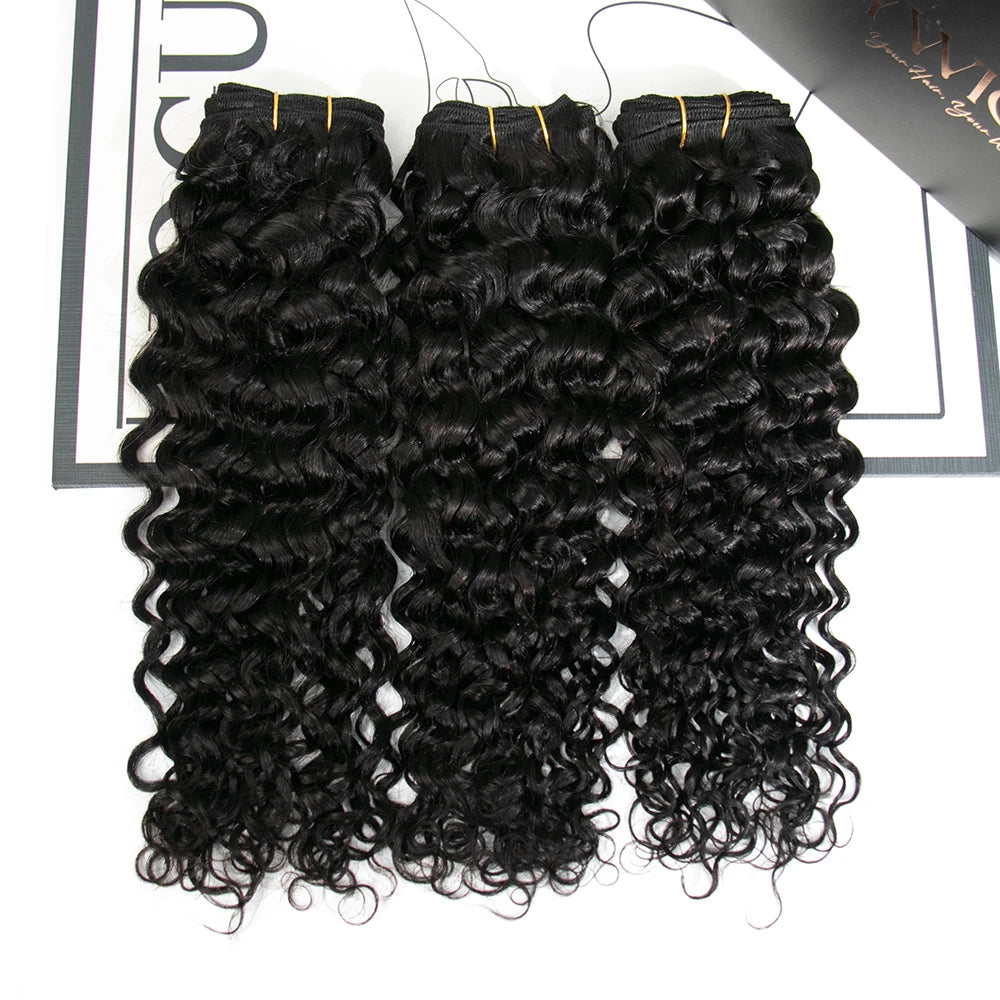 natural black water wave weft bundles