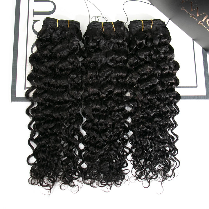 natural black water wave weft bundles
