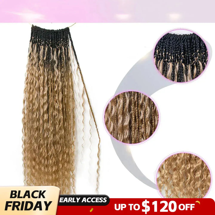 ombre honry blonde deep wave box braids black friday sale
