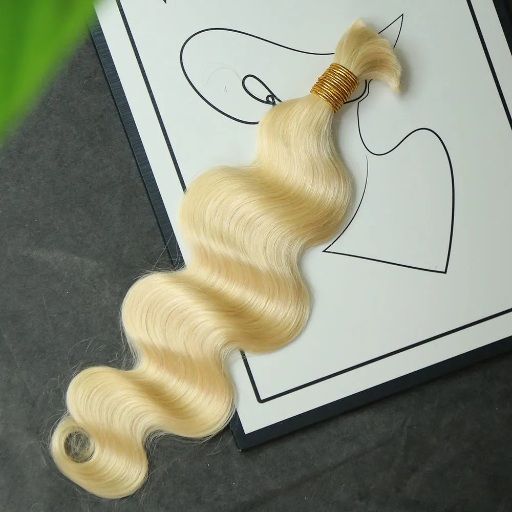 #613 Platinum Blonde Body Wave Bulk Human Braiding Hair