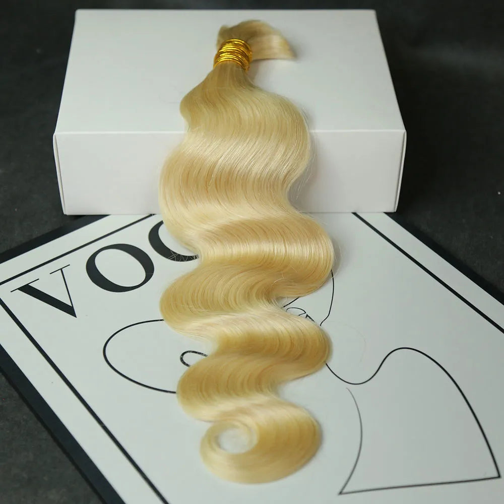 #613 Platinum Blonde Bulk Human Braiding Hair