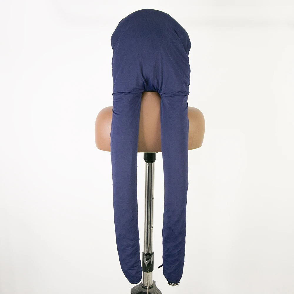 navy blue polyester sleep bonnet for protecting natural hair overnight