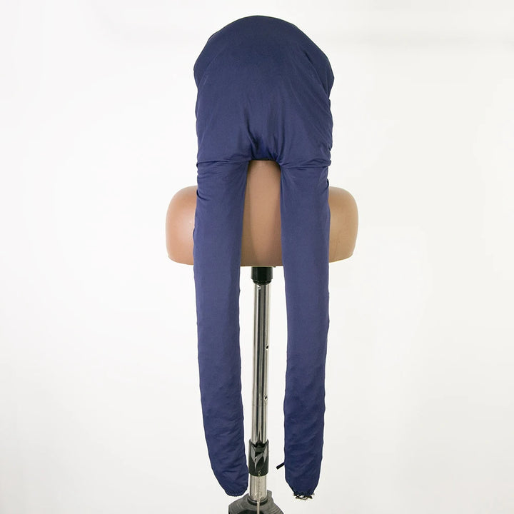navy blue polyester sleep bonnet for protecting natural hair overnight