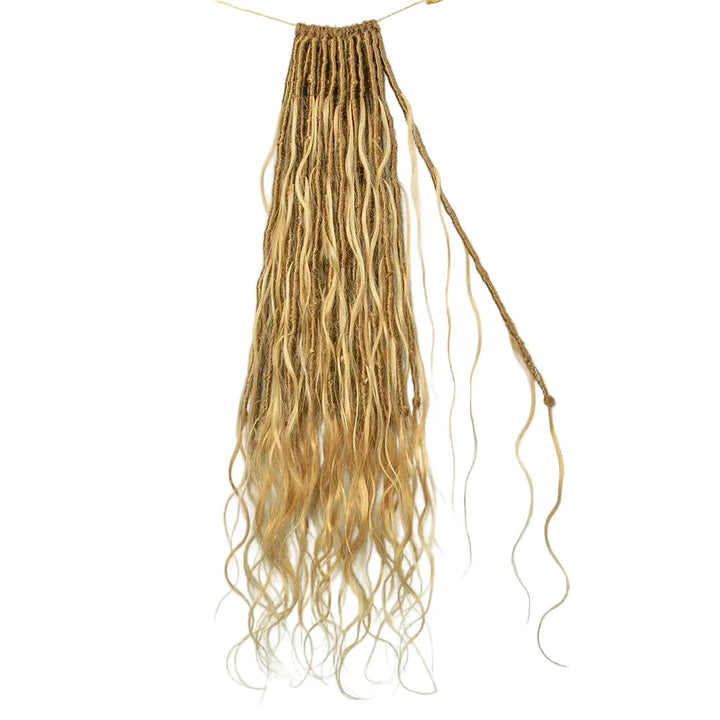 # 27 Pre looped Crochet Boho Locs with Human Hai Curls