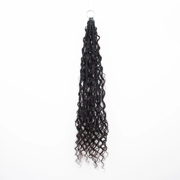 Ywigs Pre-Looped Deep Wave Crochet Braid Human Hair front view showing defined waves and natural volume